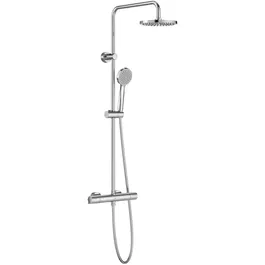 Coloana de dus Roca Victoria, termostatica, baterie monocomanda, dus fix, brat dus fix, para dus cu 1 functie, furtun dus, Crom