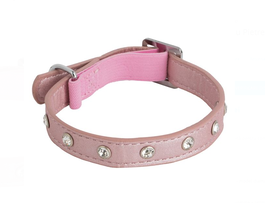 Zgarda Roz cu Pietre pentru Pisici 35x1.5cm
