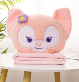 Jucarie din plus cu patura inclusa, Kuromi ROZ 32 cm