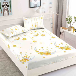 Husă protecție pat cu elastic, bumbac finet, 180 x 200 cm, 3 piese, HPP29