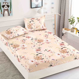 Husă protecție pat cu elastic, bumbac finet, 180 x 200 cm, 3 piese, HPP33
