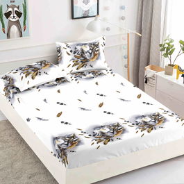 Husă protecție pat cu elastic, bumbac finet, 180 x 200 cm, 3 piese, HPP64