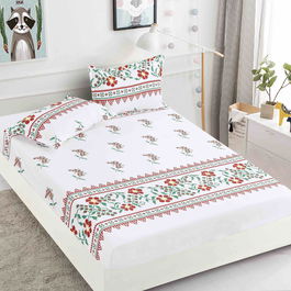 Husă protecție pat cu elastic, bumbac finet, 180 x 200 cm, 3 piese, HPP70