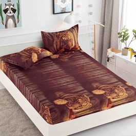 Husă protecție pat cu elastic, bumbac finet, 180 x 200 cm, 3 piese, HPP77