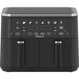Friteuza aer cald Tesla AF900BSD, 9 L, 2400WPanou digital, cos dublu, 8 programe, Negru