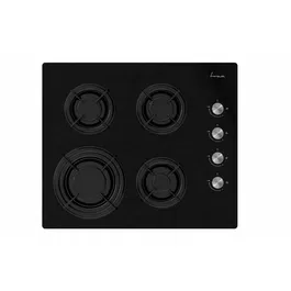 Plita incorporabila Fram FBH-M4IRF-GBK, Gaz, 4 arzatoare, Gratar fonta, Aprindere electrica, Dispozitiv de siguranta, 60 cm, Sticla neagra