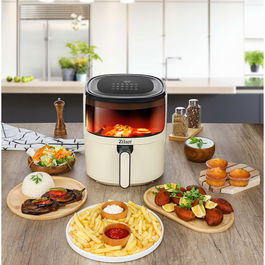 Friteuza Zilan ZLN9984 tip air fryer, 1500W, capacitate 5L, temperatura maxima 200 grade, Alb