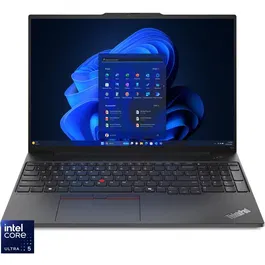 Laptop Lenovo ThinkPad E16 Gen 2 cu procesor Intel® Core™ Ultra 5 125U pana la 4.3GHz, 16 WUXGA, IPS, 16GB DDR5 RAM, 512GB SSD, Intel® Graphics, Windows® 11 Pro, Black, 3Y Onsite upgrade