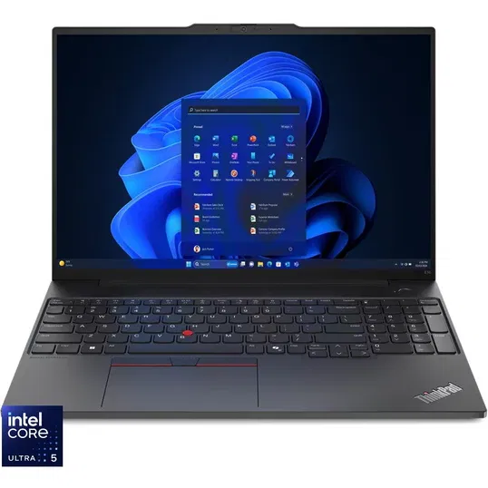 Laptop Lenovo ThinkPad E16 Gen 2 cu procesor Intel® Core™ Ultra 5 125U pana la 4.3GHz, 16 WUXGA, IPS, 16GB DDR5 RAM, 512GB SSD, Intel® Graphics, Windows® 11 Pro, Black, 3Y Onsite upgrade