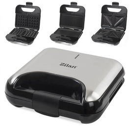 Sandwich-Maker 3 in 1 Zilan ZLN4704 Gri, putere 800W, sistem de inchidere