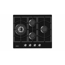 Plita incorporabila Heinner HBH-M452IWFGBK, Gaz, 4 arzatoare, Gratar fonta, Wok, Aprindere electrica, Dispozitiv de siguranta, 60 cm, Sticla neagra