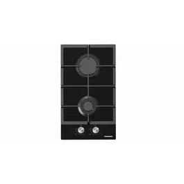 Plita incorporabila Heinner HBH-M302FGBK, Gaz, 2 arzatoare, Gratar fonta, Aprindere electrica, Dispozitiv de siguranta, 30 cm, Sticla neagra
