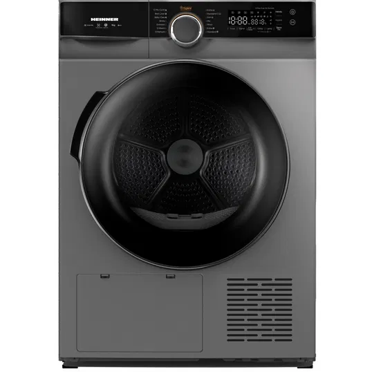 Uscator de rufe Heinner HHPD-M9K3SA+++, Pompa de caldura, 9 kg, Inverter, 14 programe, Clasa A+++, Control touch, Functie Anti-Sifonare, Program Sterilizare, Iluminare cuva, Argintiu