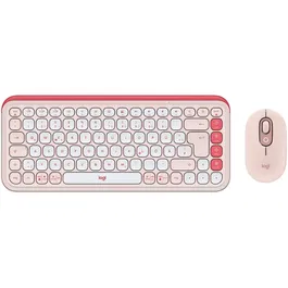 Kit Wireless Tastatura + Mouse Logitech POP ICON COMBO, Bluetooth, EasySwitch, Rose