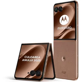 Telefon mobil Motorola razr 50 Ultra, Dual SIM, 512GB, 12GB RAM, 5G, Mocha Mousse