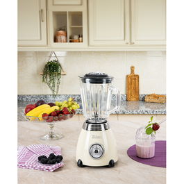 Blender RETRO Zilan Bej, capacitate 1.5 L, putere 500W, lame din otel