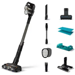Aspirator vertical PHILIPS Aqua Plus XC8349/01, 0.6l, 25.2V, autonomie max 80 min, gri inchis