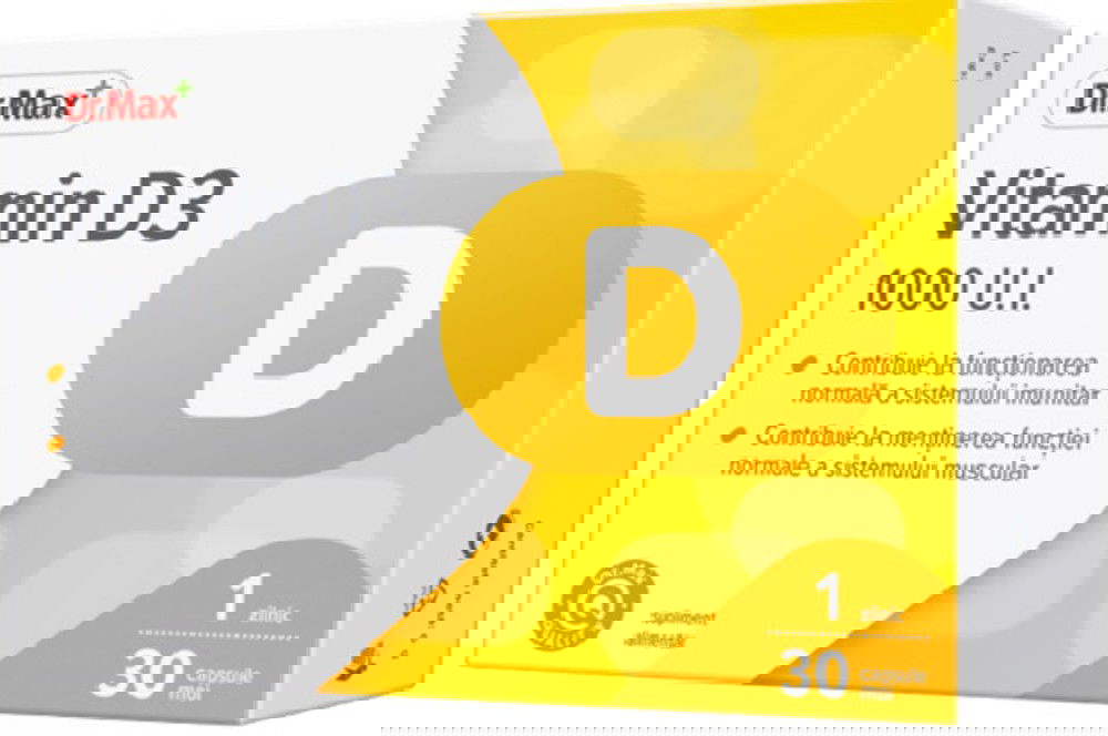 Dr. Max Vitamina D3 1000UI, 30 capsule moi