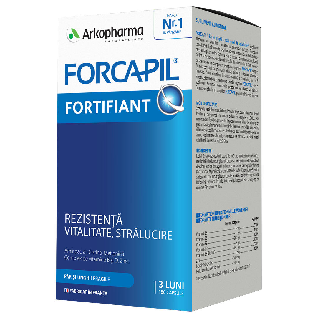 Forcapil par si unghii, 180 capsule