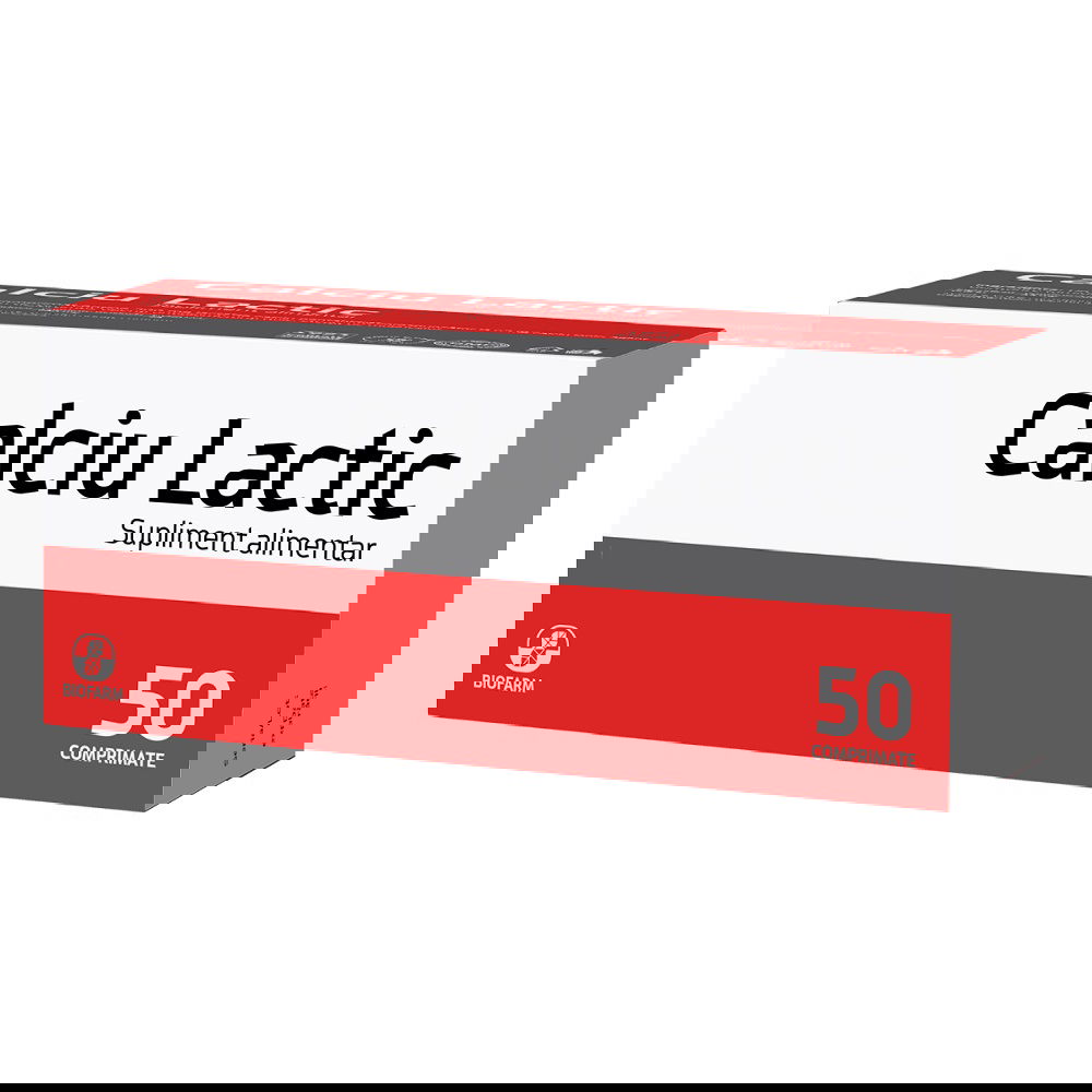 Calciu Lactic, 50 comprimate, Biofarm