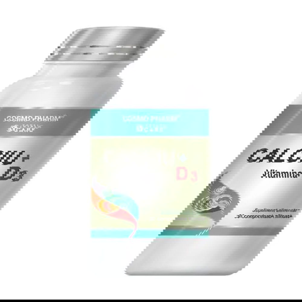 Calciu cu Vitamina D3, 30 tablete, Cosmopharm