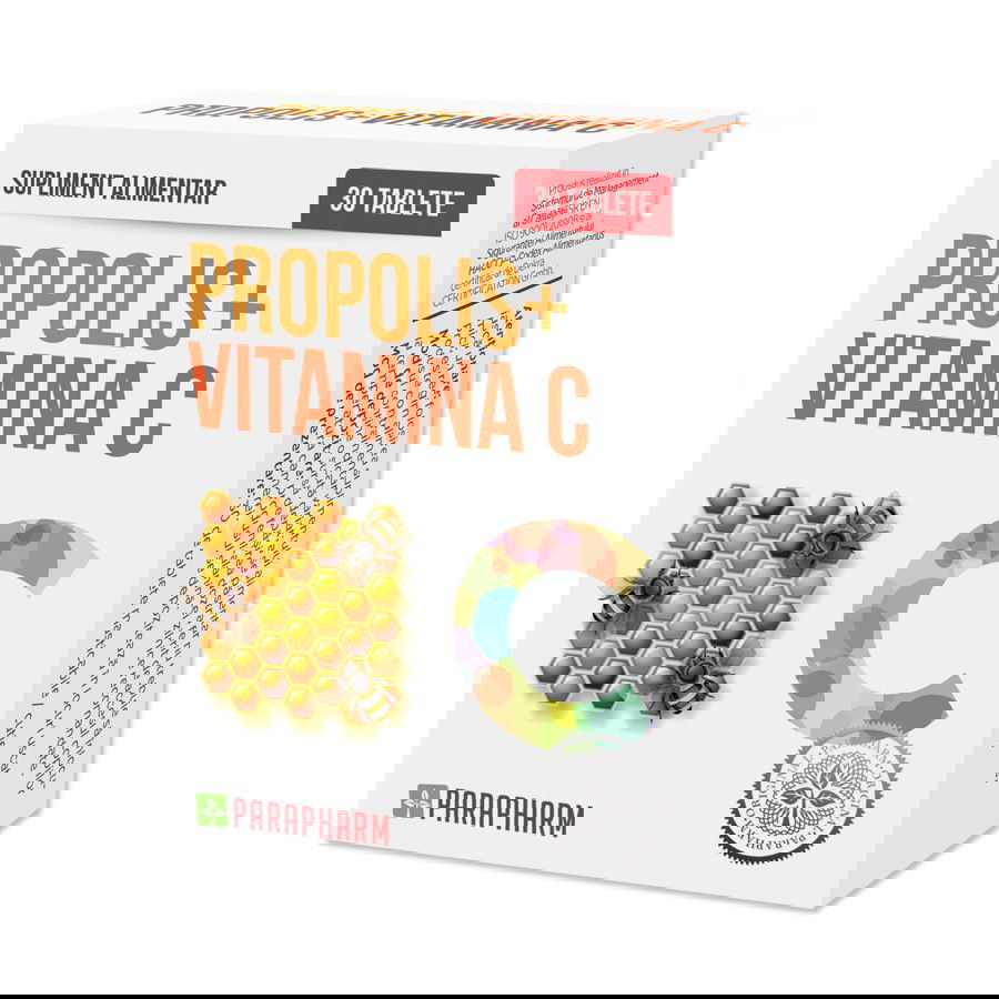 Propolis + Vitamina C, 30 tablete, Parapharm
