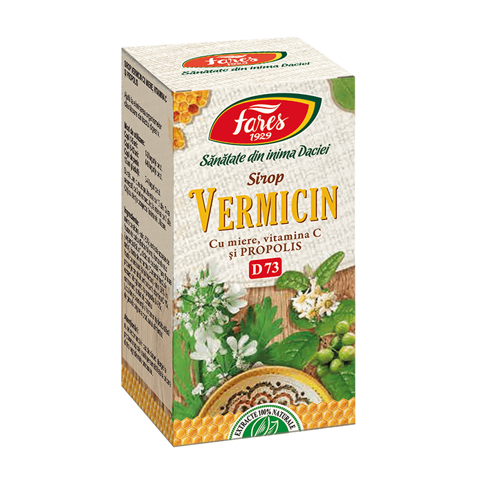 Vermicin sirop cu miere si propolis, 100ml, Fares