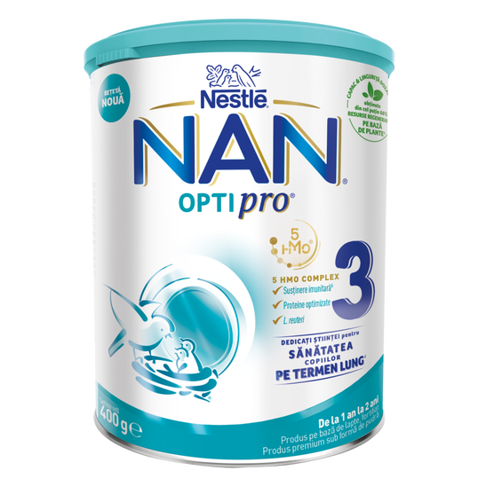 Lapte praf Nan 3 Optipro Premium +12 luni, 400g, Nestle