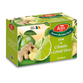 Ceai cu Ghimbir si lamai verzi, 20 plicuri, Fares