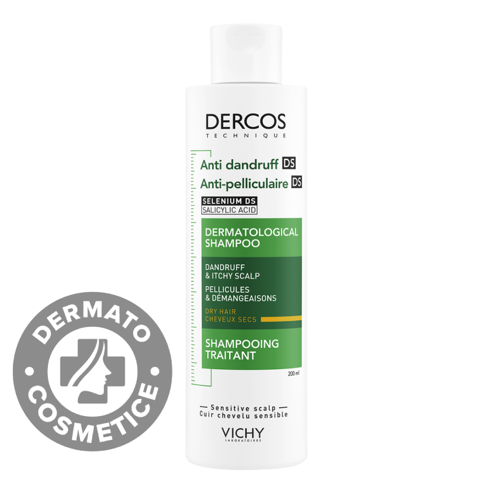 Sampon anti-matreata pentru par uscat Dercos, 200ml, Vichy