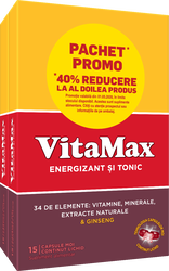 Pachet Vitamax 1 + 40% reducere la al doilea produs, 2 x 15 capsule, Perrigo