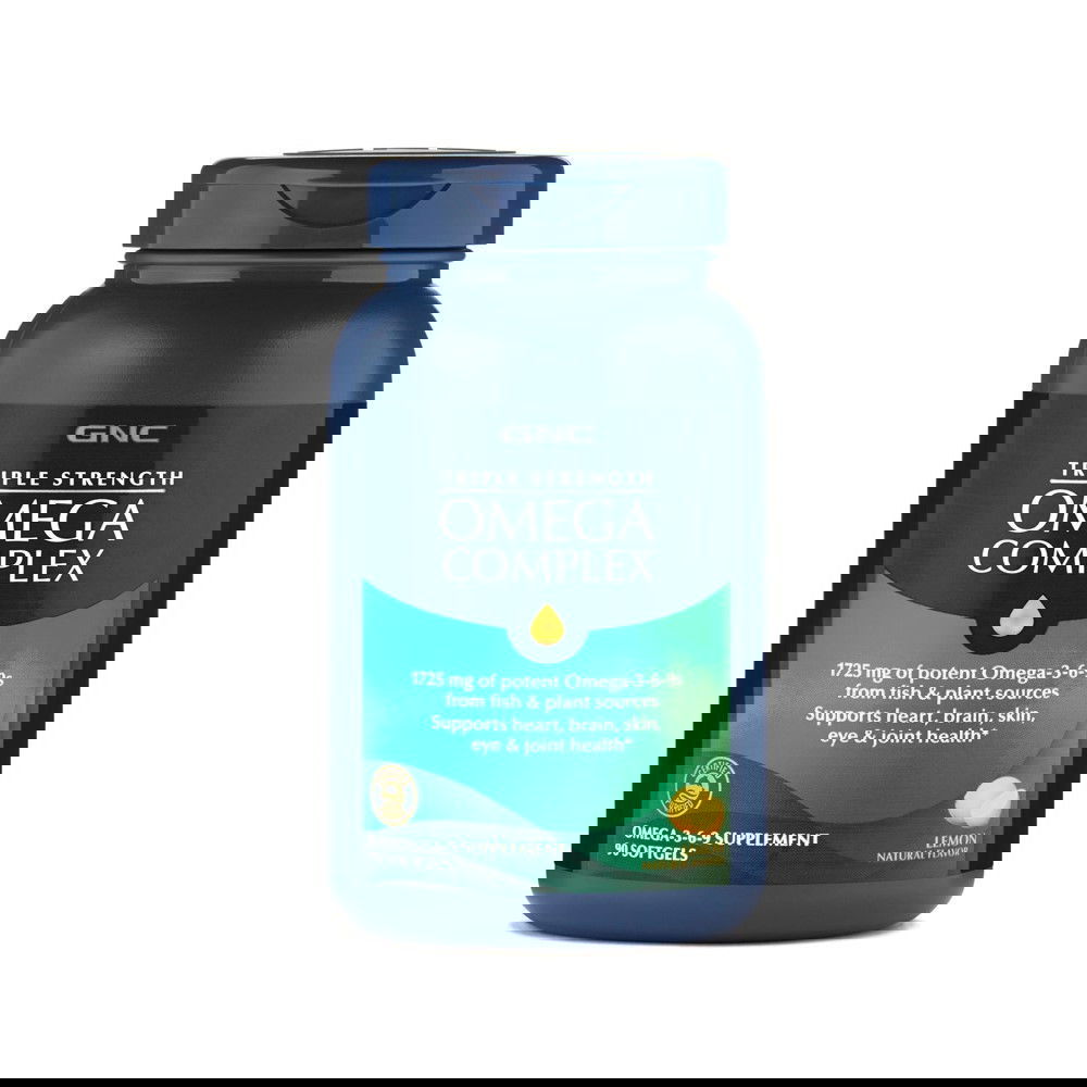 Ulei de peste Omega Complex Triple Strength, 90 capsule, GNC