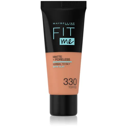 MAYBELLINE NEW YORK Fit Me! Matte+Poreless machiaj mat pentru piele normală și grasă culoare 330 Toffee 30 ml