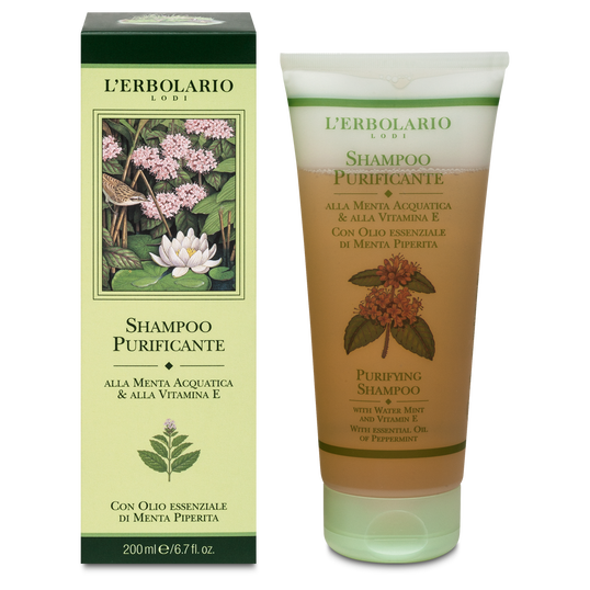 L`Erbolario Sampon purificator cu menta si vitamina E, 200ml