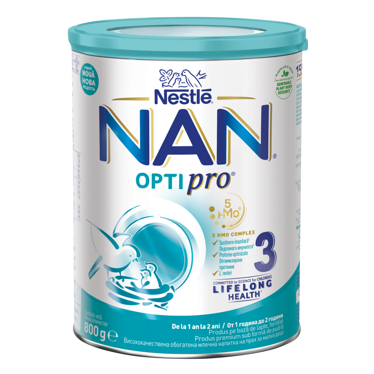 Lapte praf Nan 3 Optipro HMO +12 luni, 800g, Nestle