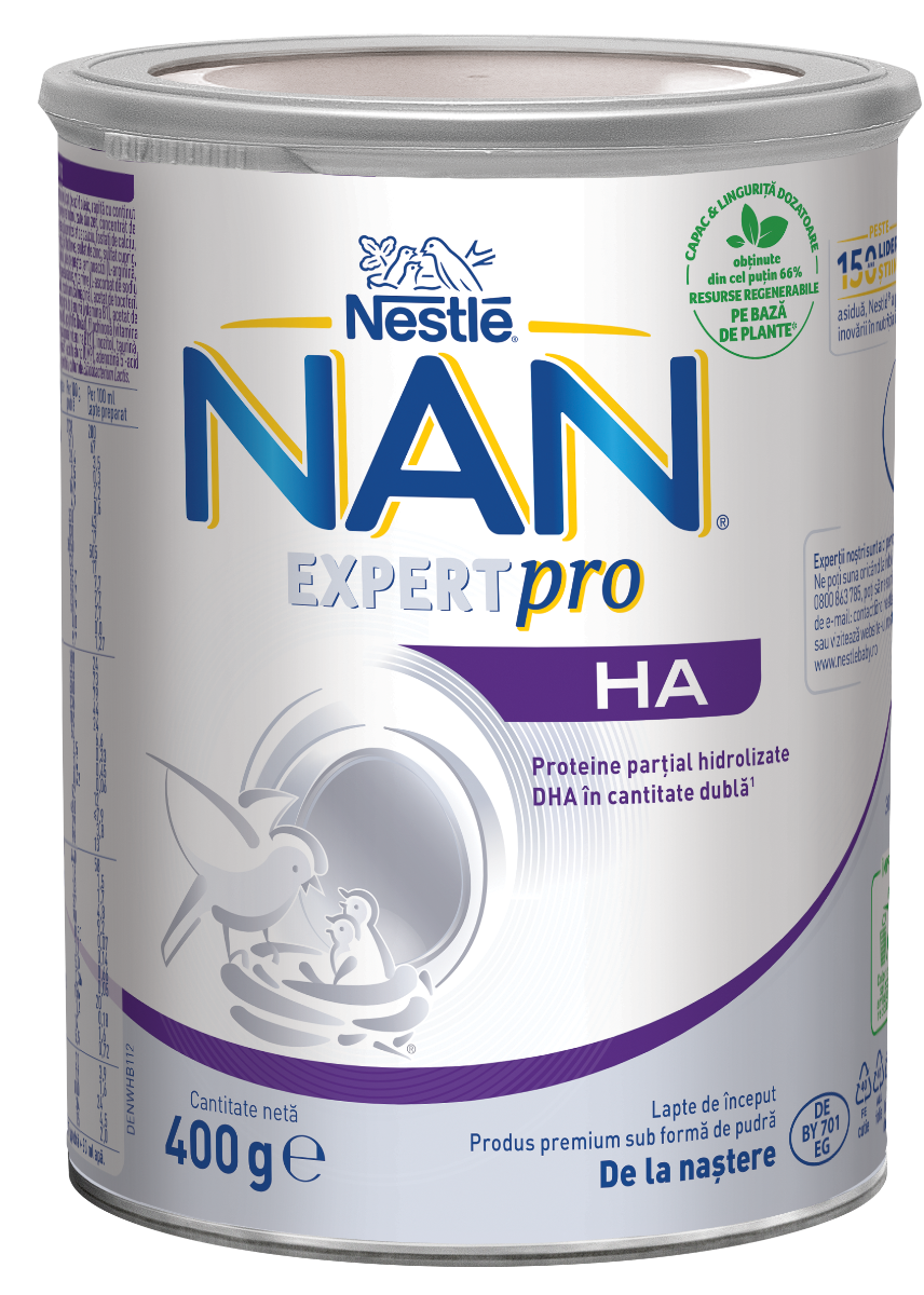 Nan HA Formula lapte praf premium hipoalergenic +0 luni, 400g, Nestle