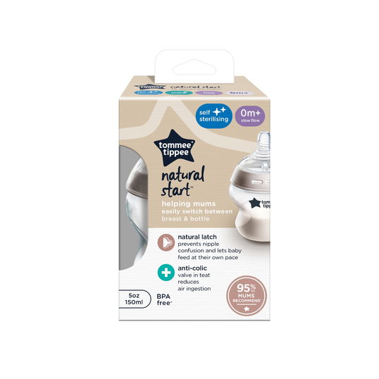 Biberon cu autosterilizare din PP pentru 0 luni Natural Start, 150ml, Tommee Tippee