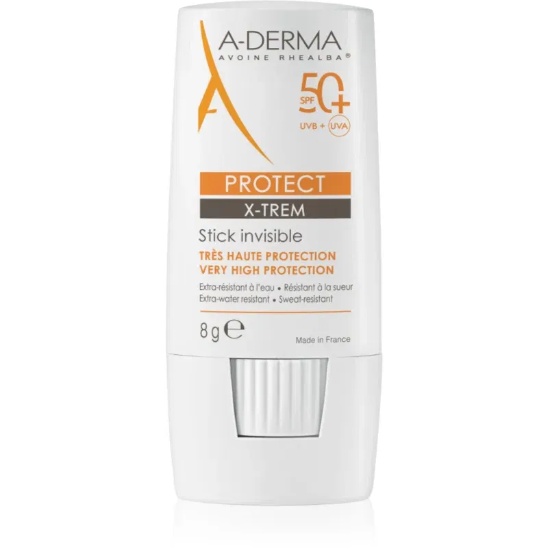A-Derma Protect X-Trem Invisible Stick stick protector pentru zonele sensibile SPF 50+ 8 g