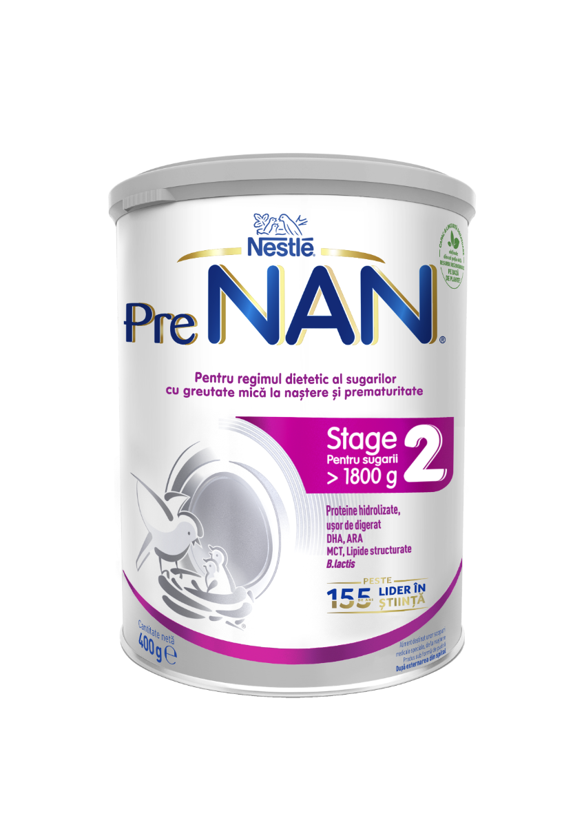 Formula de lapte praf cu Bifidus Pre Nan Stage 2 HA 0-6 luni, 400g, Nestle