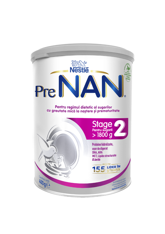Formula de lapte praf cu Bifidus Pre Nan Stage 2 HA 0-6 luni, 400g, Nestle