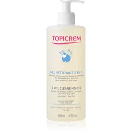 Topicrem BABY My 1st Cleansing Gel 2in1 gel de duș pentru corp și păr pentru nou-nascuti si copii 500 ml