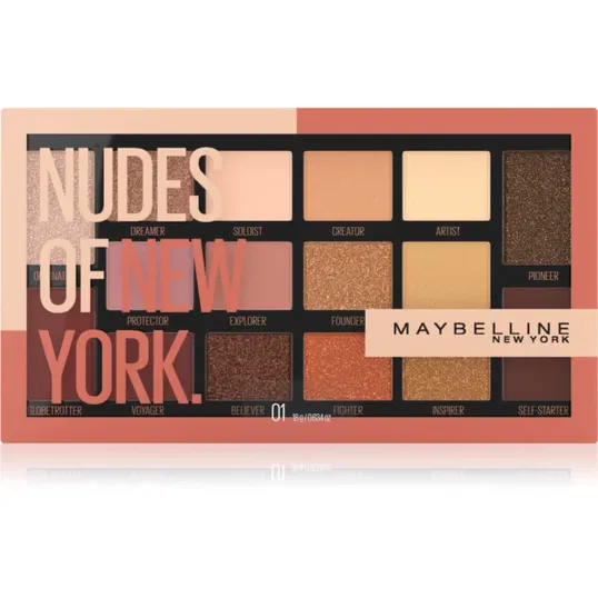 MAYBELLINE NEW YORK Nudes Of New York paletă cu farduri de ochi 18 g