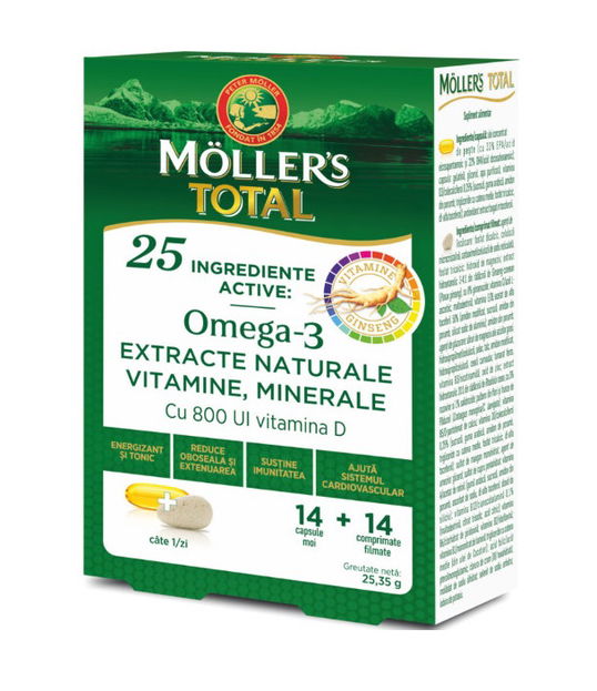 Mollers Total, 14 capsule + 14 comprimate, Moller`s