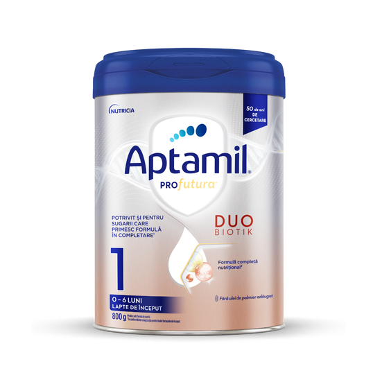 Lapte de inceput 0-6 luni PRO Futura DUO-BIOTIK 1, 800g, Aptamil