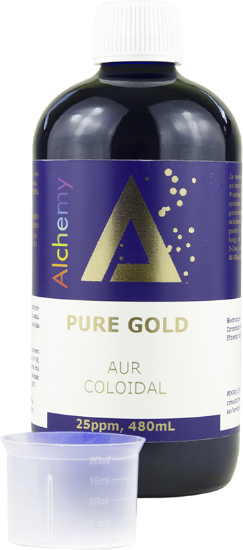 Aur coloidal PureGold 25 ppm, 480ml, Alchemy