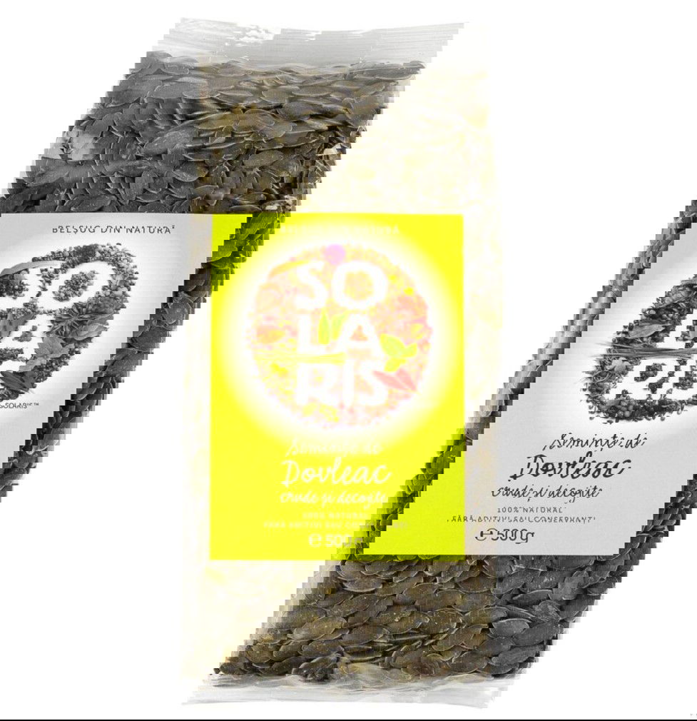 Seminte de dovleac crude si decojite, 500g, Solaris