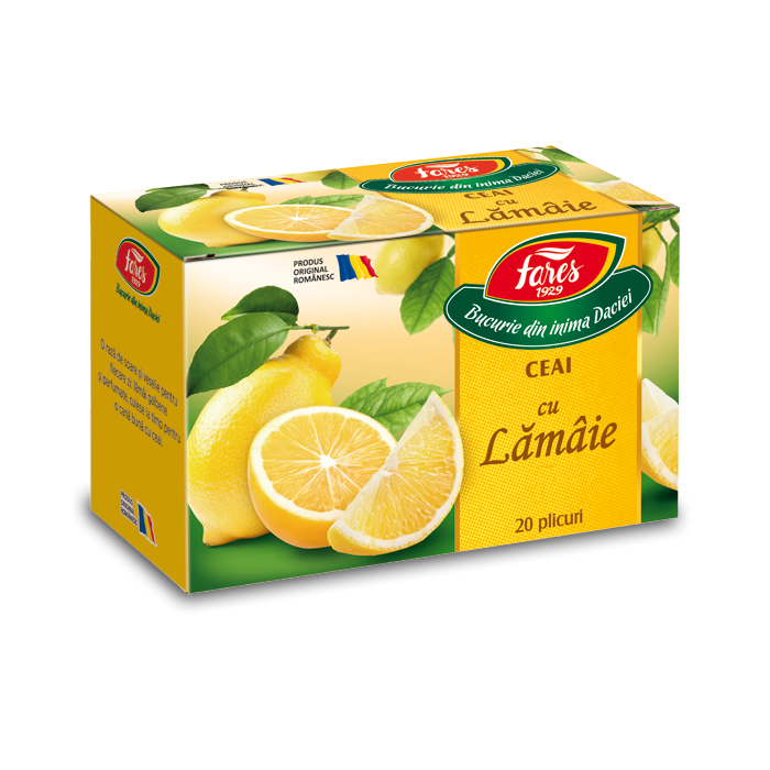 Ceai Aromofruct cu lamaie, 20 plicuri, Fares