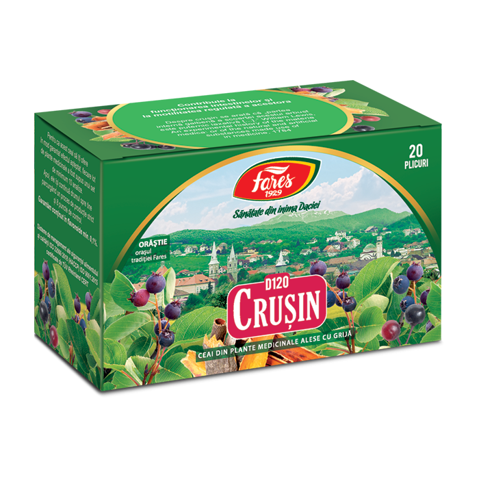 Ceai din scoarta de crusin D120, 20 plicuri, Fares