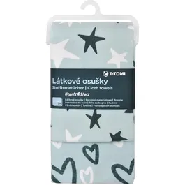 T-Tomi Cloth Towels Hearts & Stars prosop 80x100 cm 2 buc
