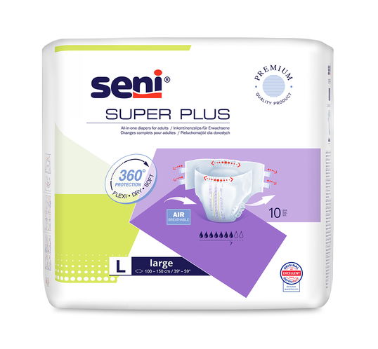 Scutece cu sistem inchis Super Plus Large, 10 bucati, Seni